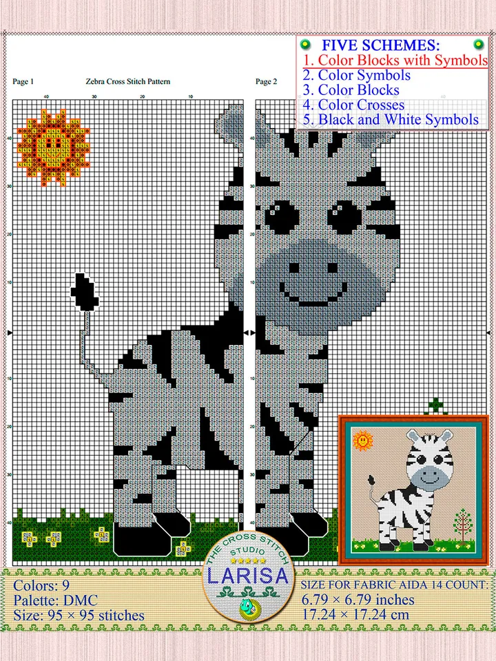 Zebra Cross Stitch Pattern | Cute Zebra Baby Pattern