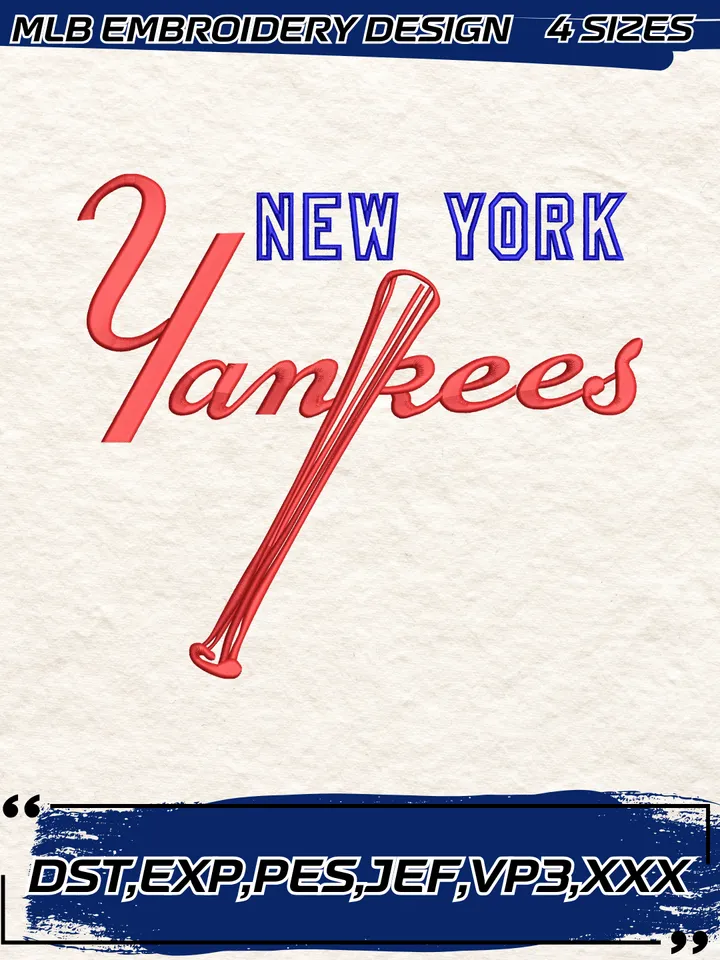 New York Yankees Alternate Logo Embroidery Design,MLB Embroidery Design,Machine Embroidery Design File,4 Sizes, Digital Download