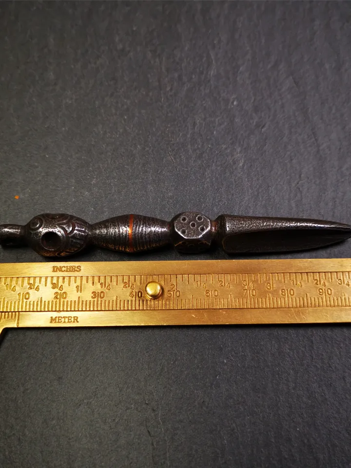Gandhanra Handmade Skull Phurba Amulet,Kila - Dorje Phurba,Tibetan Budhist Ritual Implement Pendant,Made of Cold Iron,4.0"