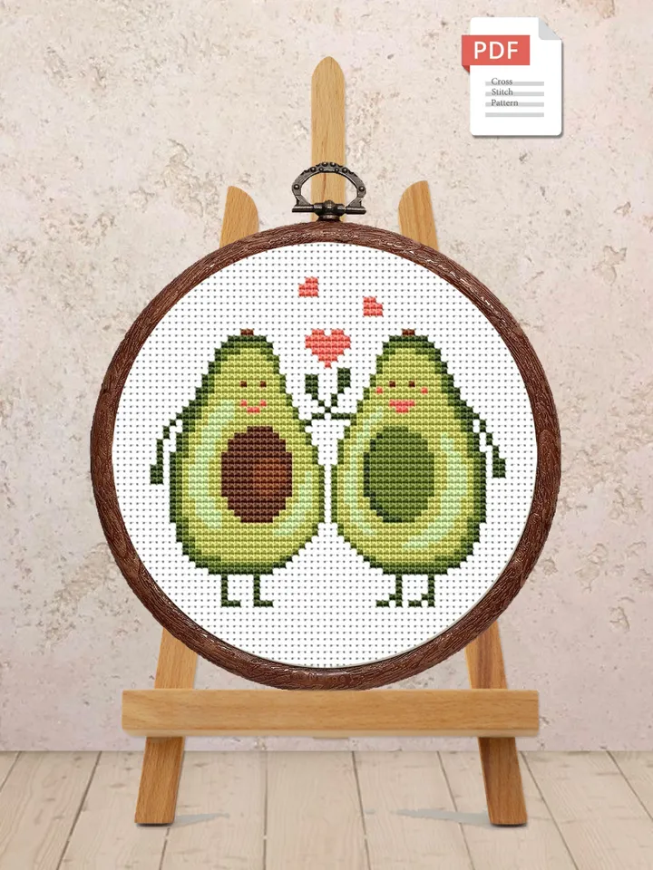 The Avocado Cross Stitch Pattern, Kitchen Cross Stitch, Embroidery Avocado, Love Cross Stitch Pattern, Modern Cross Stitch #kt031