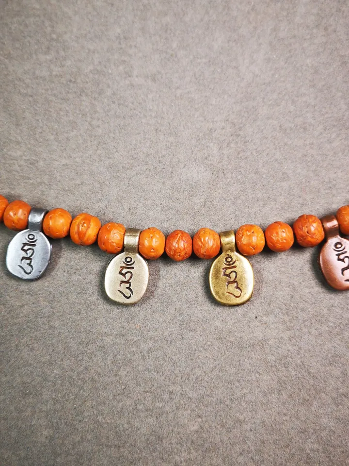 Gandhanra Handmade Buddhist Mala Counter Clip,Bum Counter Clip for Prayer Beads,Hum Letter,Mala Accessories