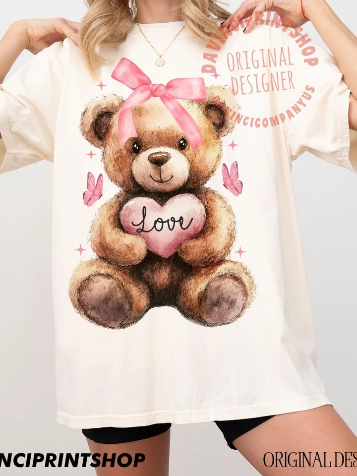 Valentine's Day Bear png, Valentines Day png, Cute Valentines png, Pink Valentine png, Love Png, Coquette Valentines Day Png, Sublimation