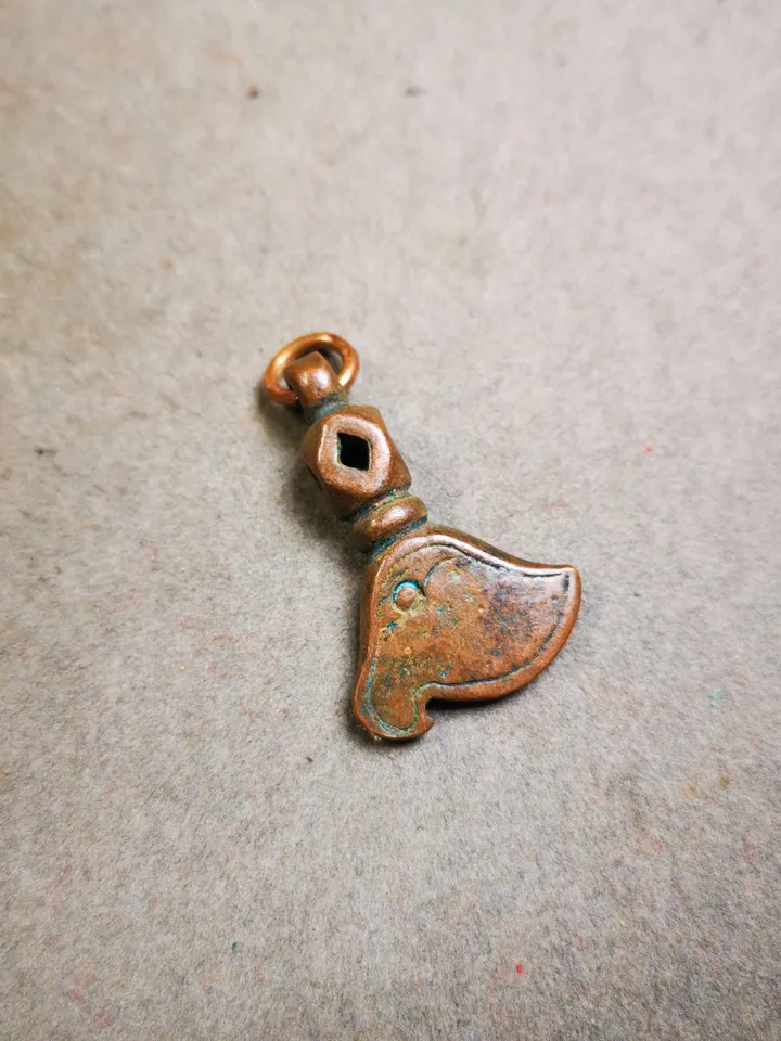 Gandhanra Antique Tibetan Amulet Pendant,Kartika(knife of the dakinis), Trantic Buddhism Dharma, Made of Lima Brass