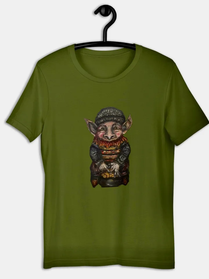 Leprechaun Unisex good luck t-shirt made from my original pastel painting,humorous shirts,designer shirts,unique gifts