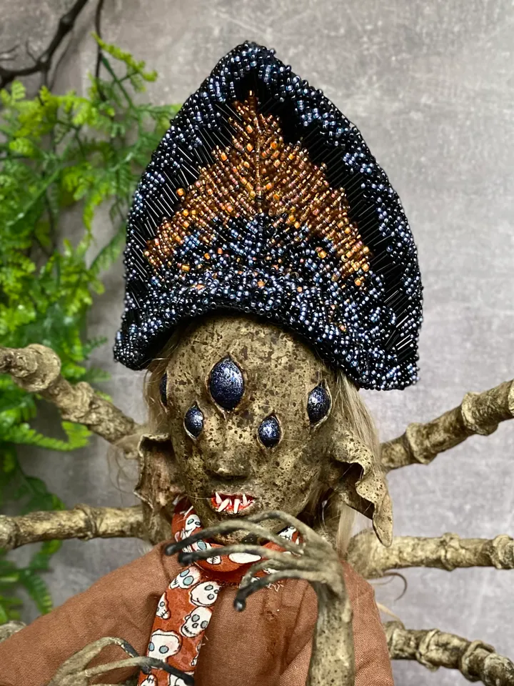 Spider woman . Art doll