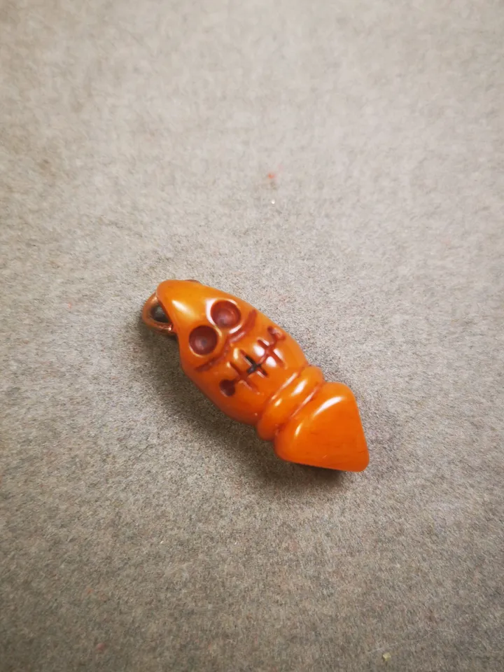 Gandhanra Tibetan Bone Carved Phurba Amulet, Ritual Implement Pendant