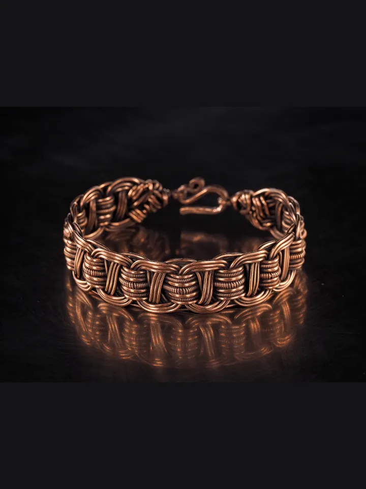Wire wrapped copper bracelet for woman Antique style copper jewelry WireWrapArt