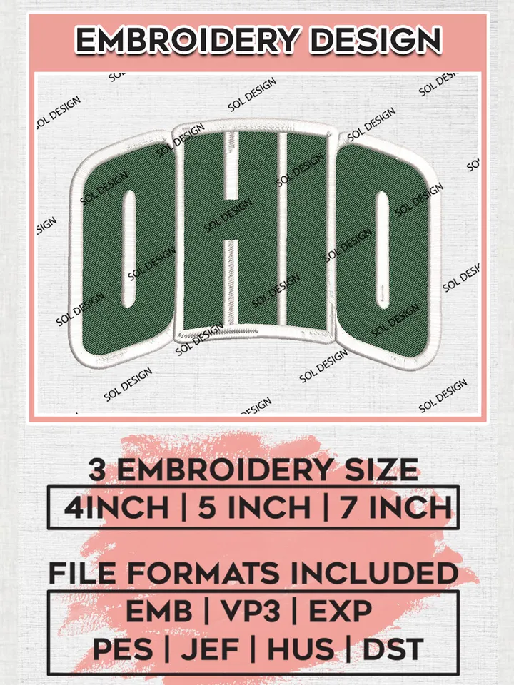 Ohio Bobcats NCAA College Football Team Word Logo embroidery designs, NCAA Ohio Bobcats Logo Machine embroidery designs, NCAA Team Logo embroidery designs, NCAA Game Day Machine embroidery designs, Digital Download