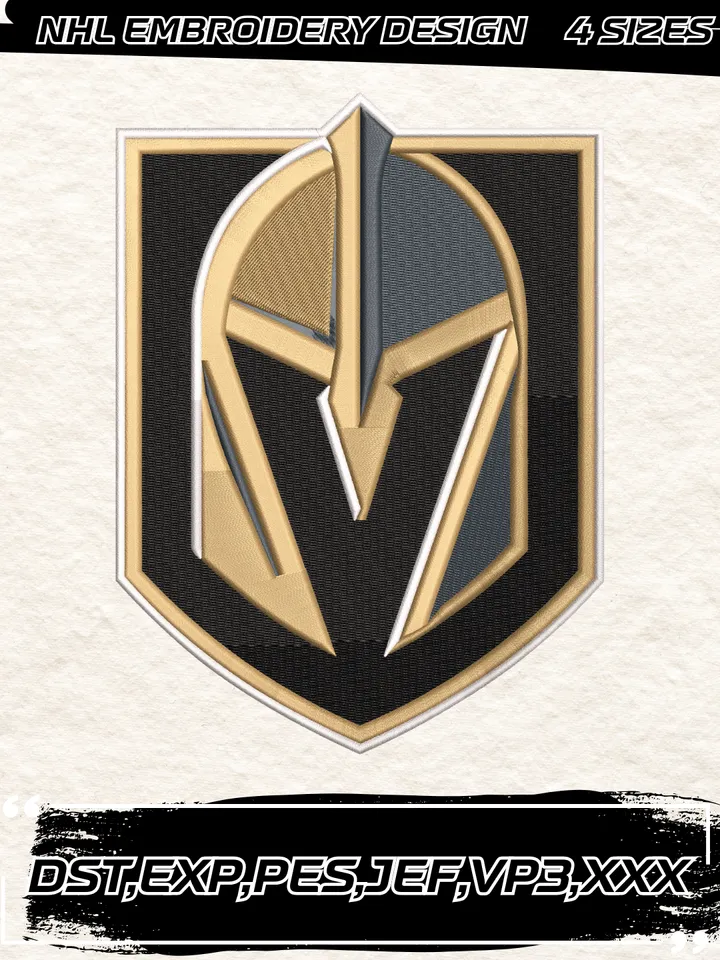 Vegas Golden Knights Logos Embroidery Designs,NHL Logo Embroidery Files, Machine Embroidery Design File, 4 Sizes,Digital Download
