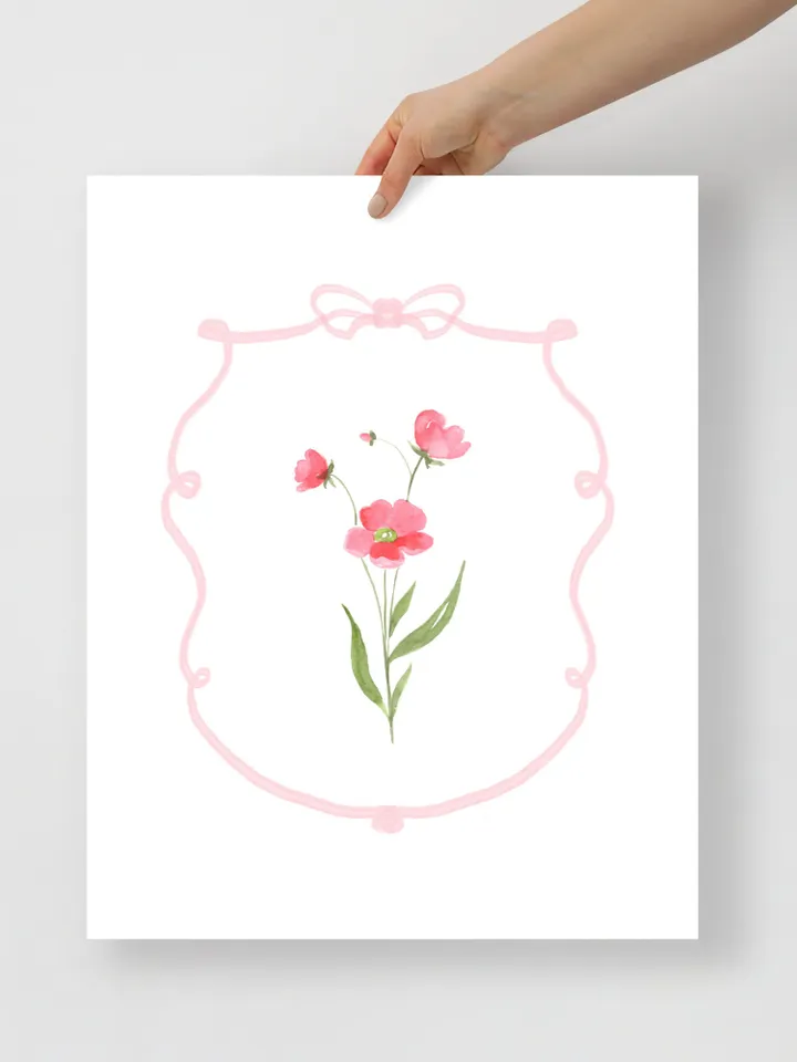 Set of 4 Pink Flowers Watercolor Painting, Vintage Botanical, Wildflower Wall Art, Colorful Floral, Blush Pink Floral, Trendy Artwork Print