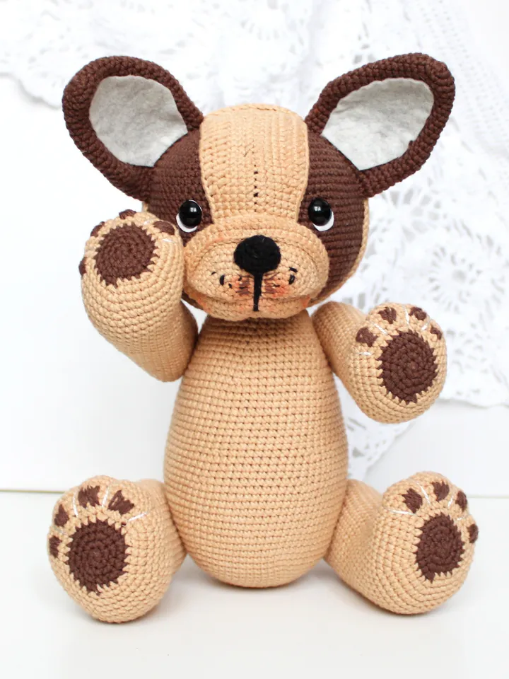 Dog crochet pattern PDF in English Amigurumi french bulldog toy