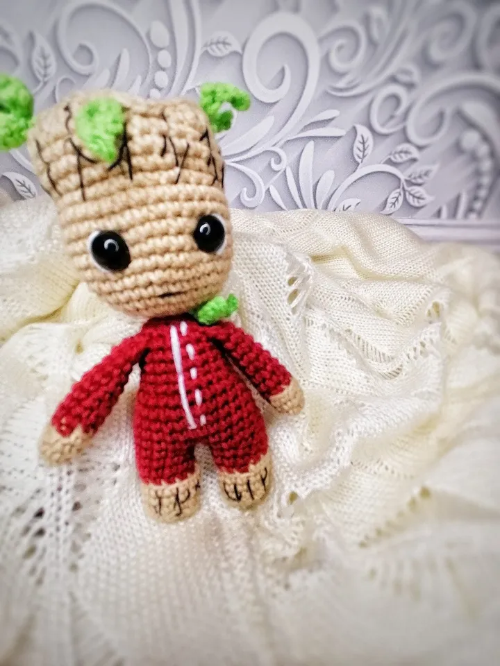 PDF Amigurumi Groot Crochet Pattern, Cute Baby Groot Amigurumi, Mini Tree Crochet Toy, Guardians of the Galaxy Inspired Crochet Pattern DIY