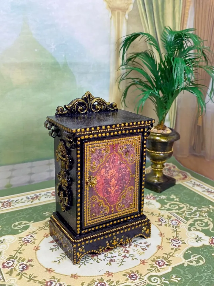 Vintage nightstand. 1:12. Furniture for dolls. dollhouse miniature. Handmade.