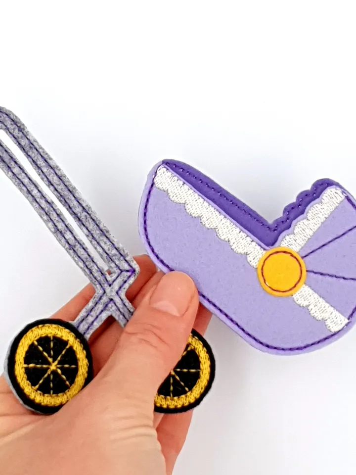ITH Felt Doll Toys Embroidery Design Set, Miniature Rocking Horse Ball Pram Pattern, 4x4 5x7 Hoop Digital File