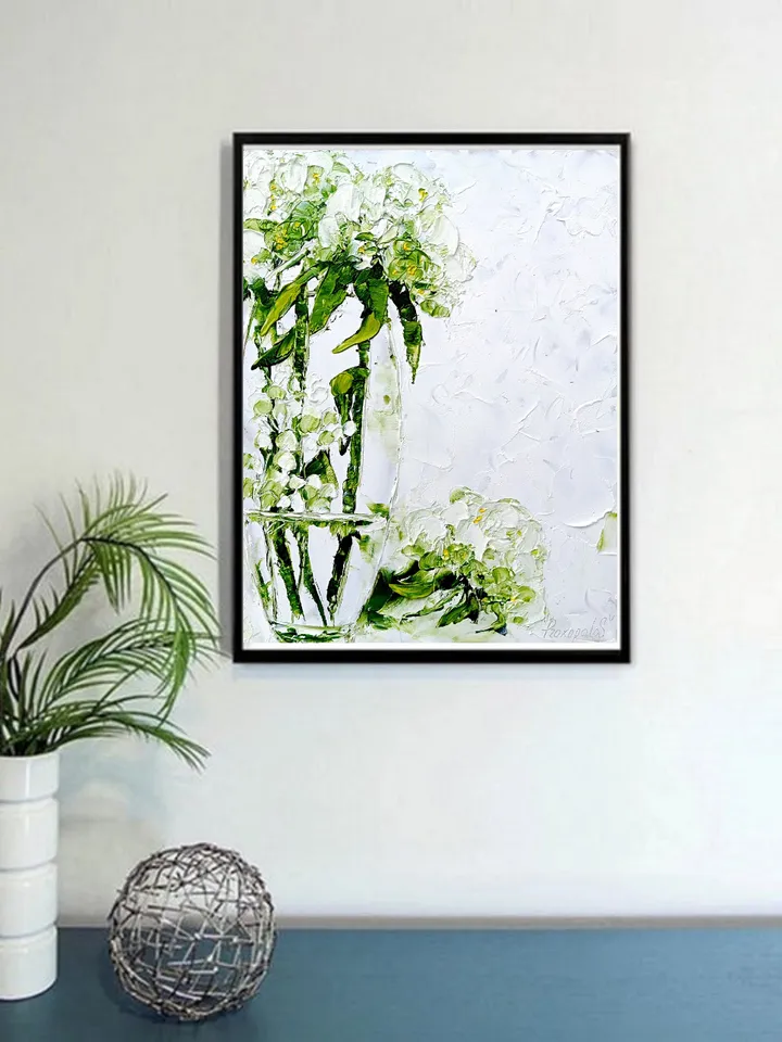 Hydrangea Painting Floral Original Art Impasto Oil Painting Blossoms Flower Flowers 10" by 8" by ArtProkopaloSv