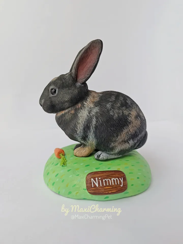 Customized rabbit memorial sculpture