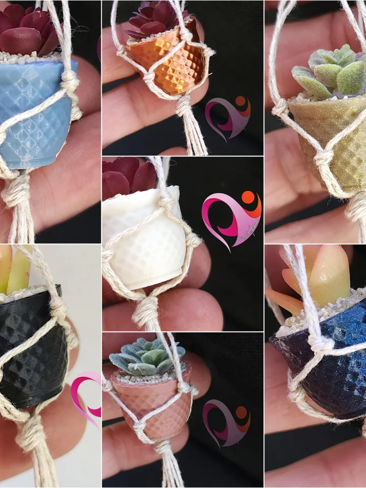 Mini Plant Magnet Tiny Macrame Succulent Hanging Locker Magnet Unique Gift Plant Lover Kitchen Decor Cute Fridge Magnet Gift Under 10