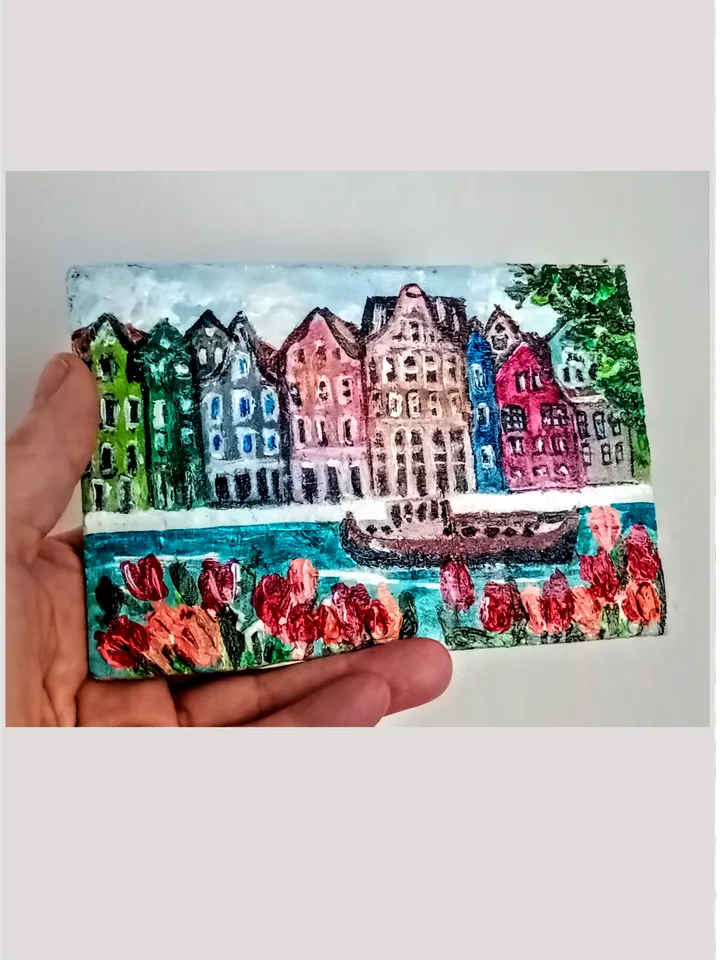 Amsterdam Painting City Skyline original art