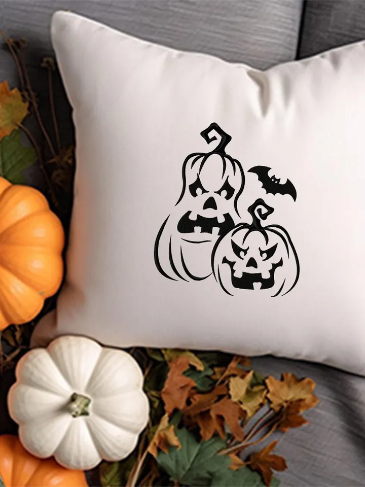 Halloween pumpkin machine embroidery pattern 5 size Halloween embroidery design, Spooky pumpkin embroidery pes instant download #R37