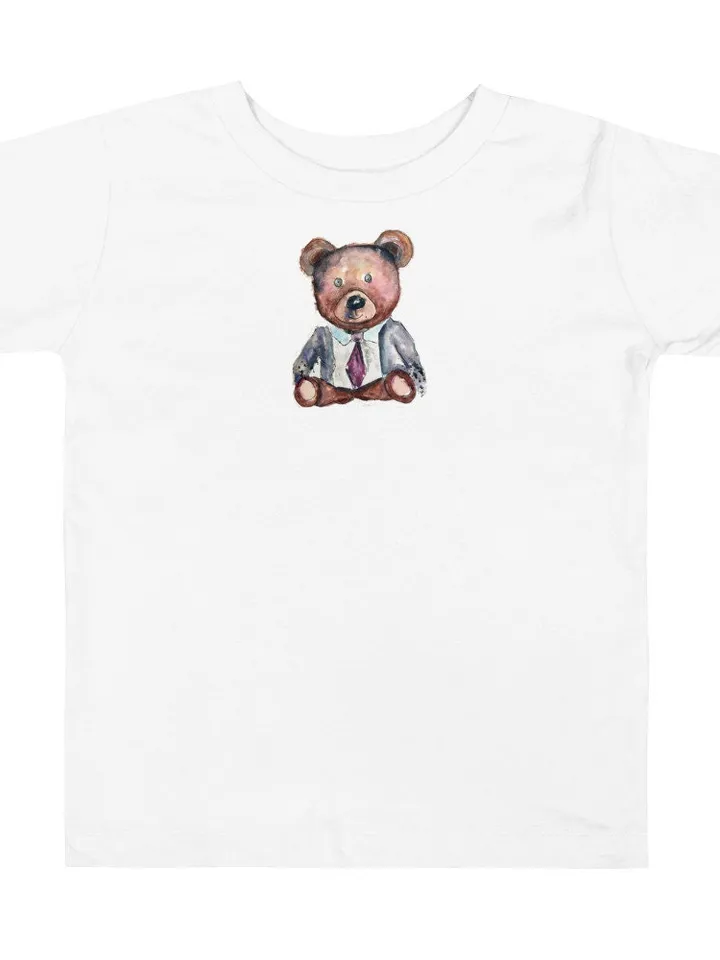 Toddler Short Sleeve Tee unique design teddy bear from my original watercolor painting,kids designer t shirts,wearable gift for children