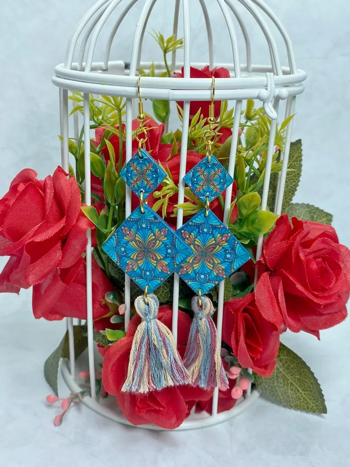 Bright handmade earrings. Individual design.