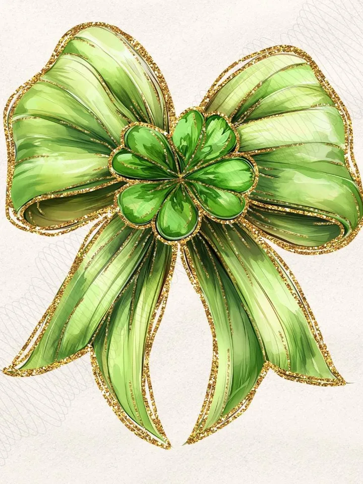 St. Patrick’s Day Bow png, St Patricks Coquette PNG, Coquette PNG, Glitter Faux Disco png, St Patrick's Day png, Shiny Irish png, Shamrock
