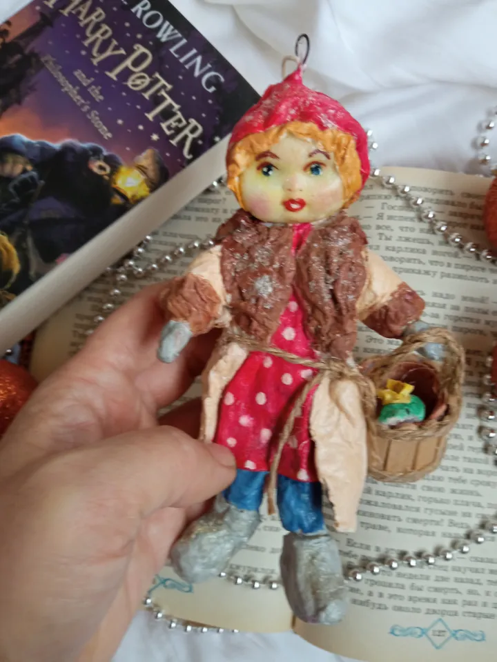 Collectible Cotton doll "Emelya" - A Unique Decor for Your Home and Christmas Tree. Art doll.
Christmas ornament. Holiday gifts. Home decor indoor.