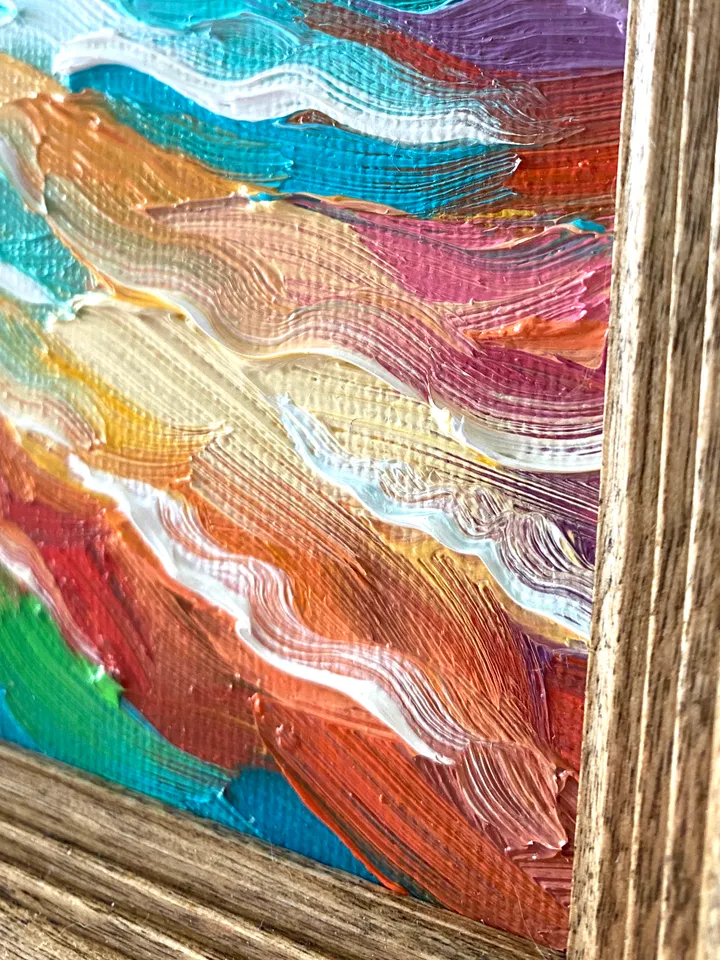 Seascape Oil Painting Original Sea Landscape Painting Impasto Small Artwork Ocean Coastal Wall Art