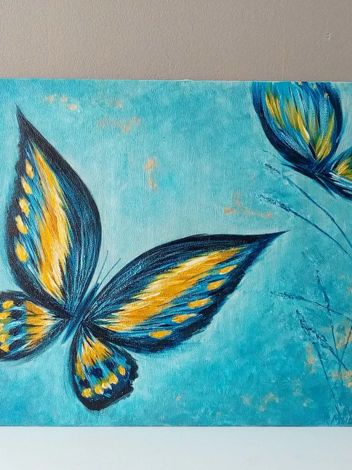 Painting with butterflies Painting of butterflies Painting for children's room