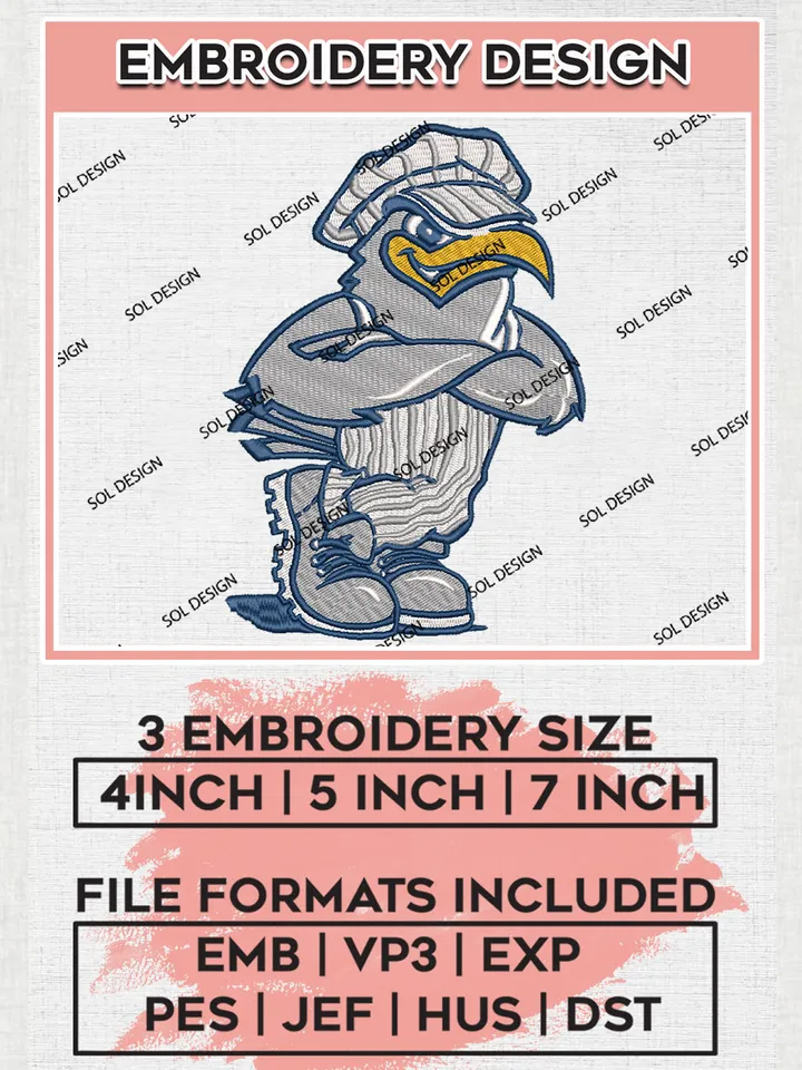 NCAA Chattanooga Mocs Team Funny Mascot Logo Embroidery Design Files, NCAA Chattanooga Mocs Machine Embroidery, NCAA Teams, 3 sizes, NCAA Machine embroidery designs, Digital Download