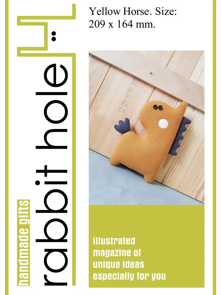 Horse sewing pattern PDF, digital tutorial in english, Diy stuffed animal