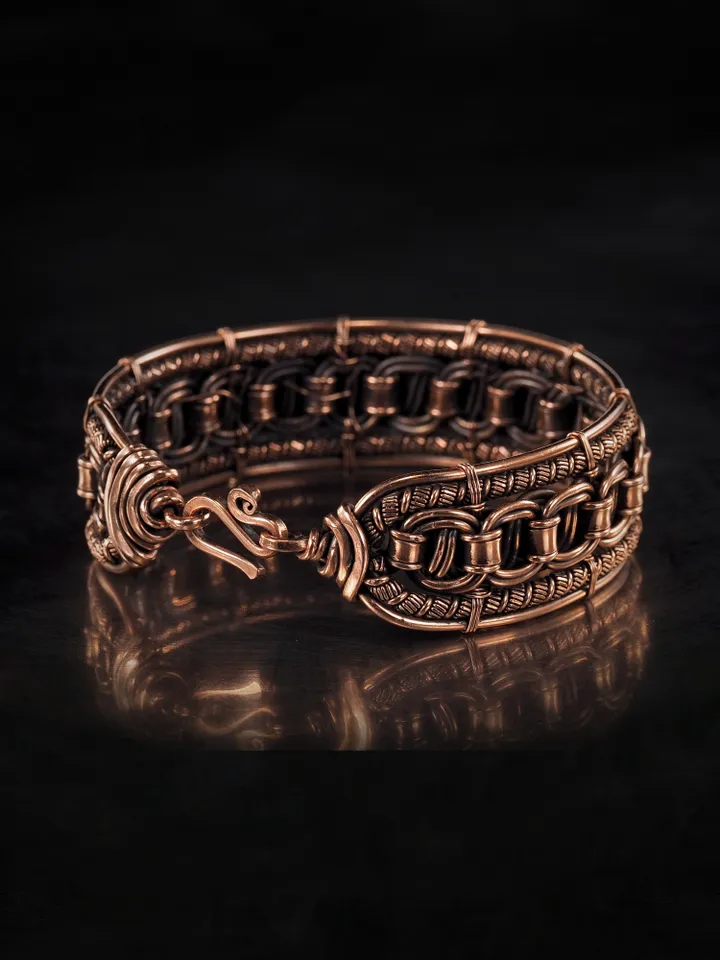 Wire wrapped copper bracelet for woman Antique style copper jewelry WireWrapArt