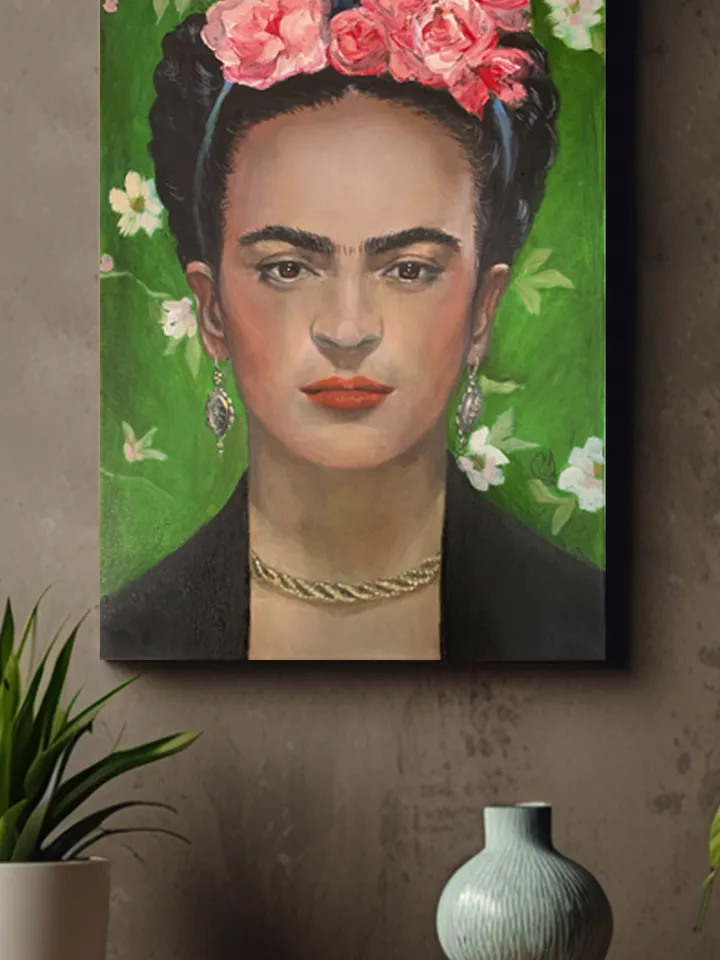 Frida Kahlo Portrait Oil Painting on Canvas 16x24 inches