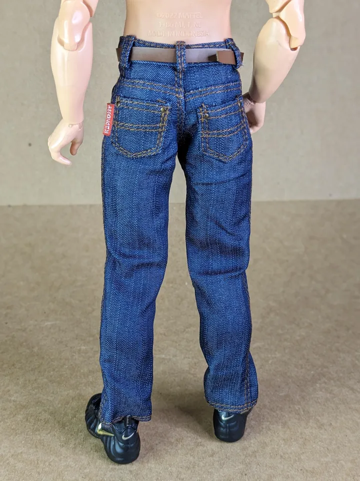 Classic blue jeans for 1/6 scale fashion male doll (muscular or action body)