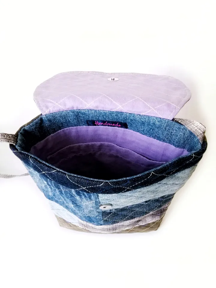 Handmade Denim Shoulder Hand Embroidered Bags for Women - Patchwork Crossbody Handbags: Unique Fabric Purses Handcrafted. FREE SHIPPING!