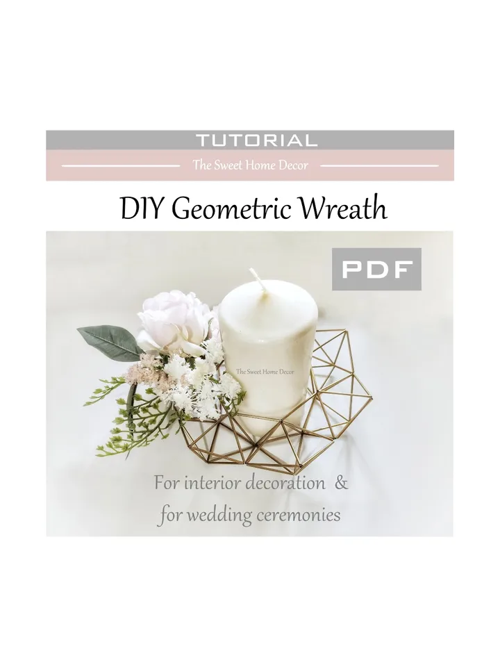 DIY geometric wreath Himmeli for wedding centerpieces. Icosahedron for wedding ceremonies, Christmas home decor pdf