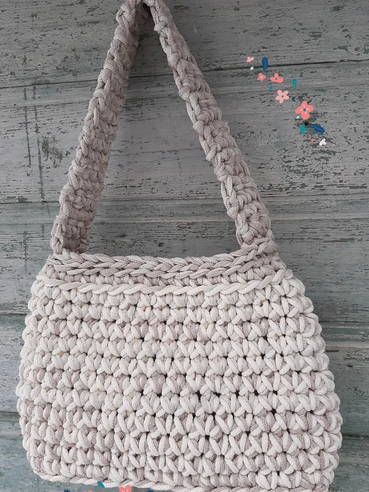 Crochet white Sequined Bag