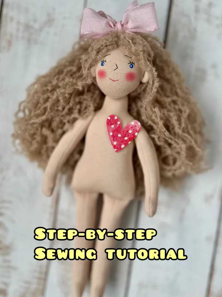 12”/31 cm Doll (with a sew-on head) step-by-step SEWING PATTERN (clothes are not included)