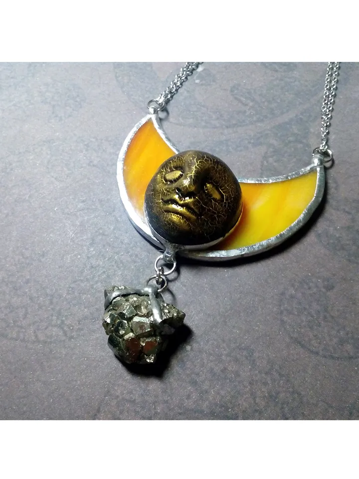 Moon crescent necklace, Moon Goddess. witchy aesthetic, blood moon necklace, lilith, soldered crescent, Halloween moon