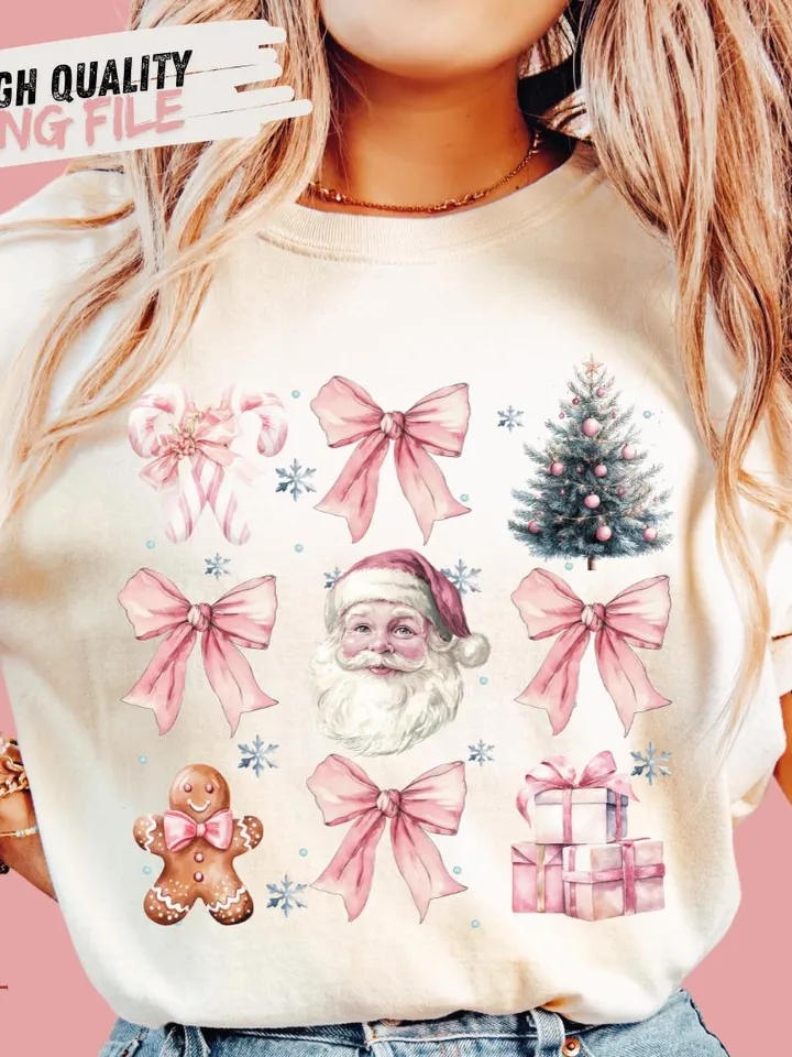Coquette Christmas png, Coquette Bow Png, Pink Christmas sublimation, Trending png, Retro Holidays png, Holiday vibes png, Girly Christmas
