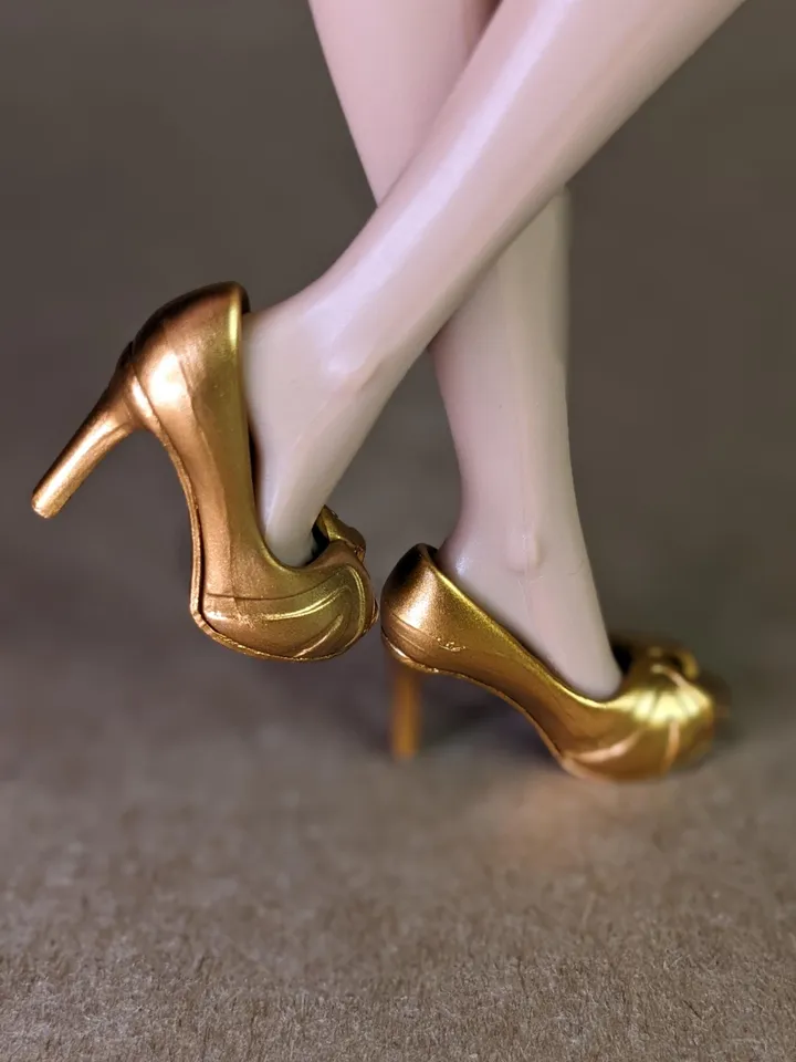 Gold heels sandals for fashion female dolls (Color Infusion, MH)