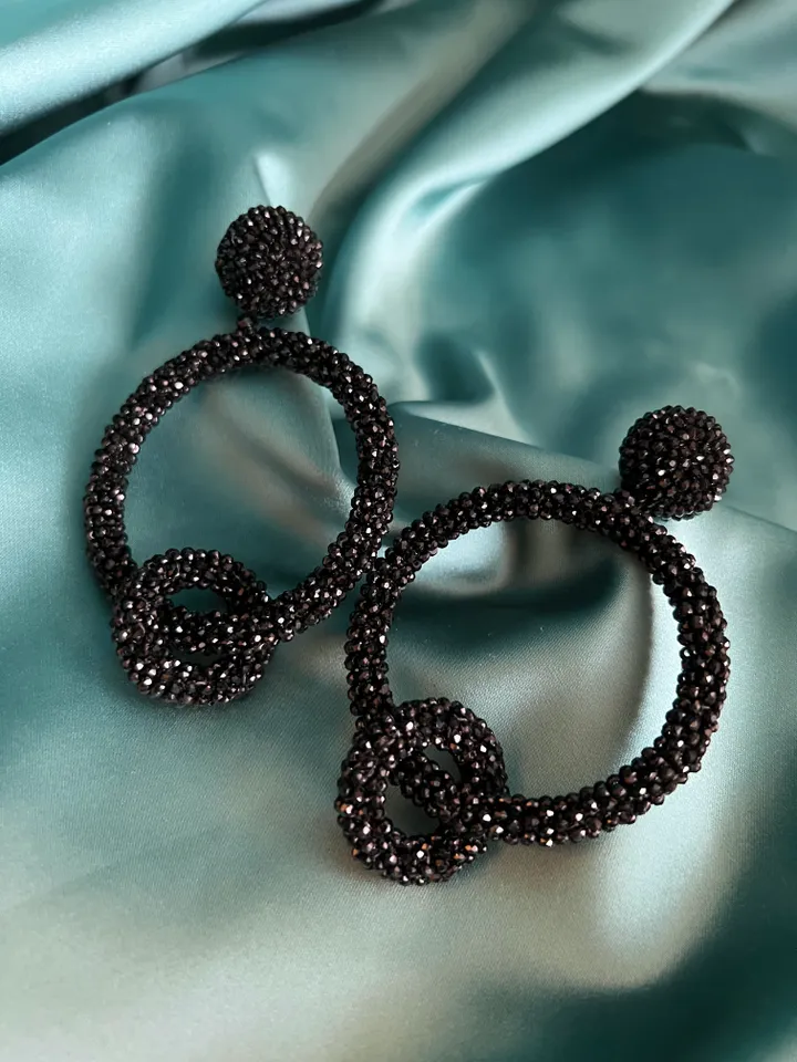 Double Hoop Beaded Earrings