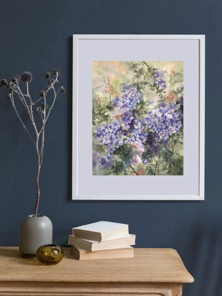 Wildflowers Original Painting Flowers Watercolor Wall Art Abstract Floral Artwork