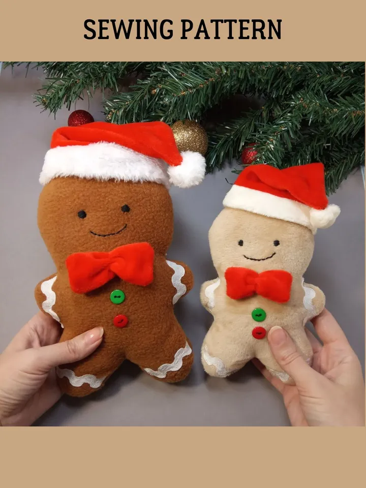Gingerbread Man Sewing Pattern PDF (2 sizes)