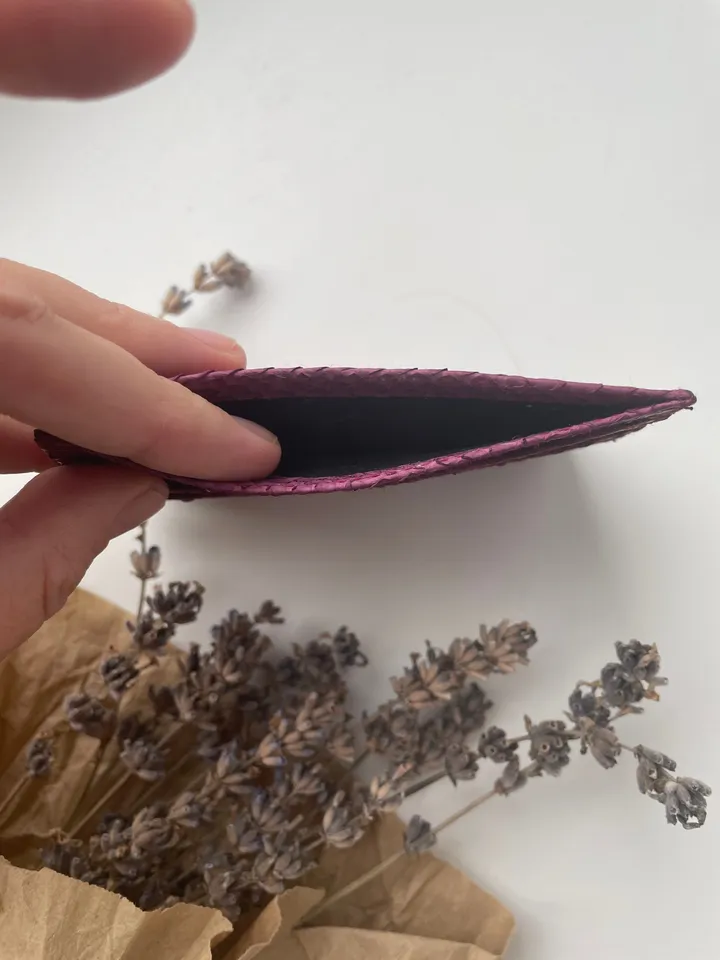 Genuine python skin creditcards holder/business cads holder wine color unisex wallet small, gift idea exotic python skin leather card holder