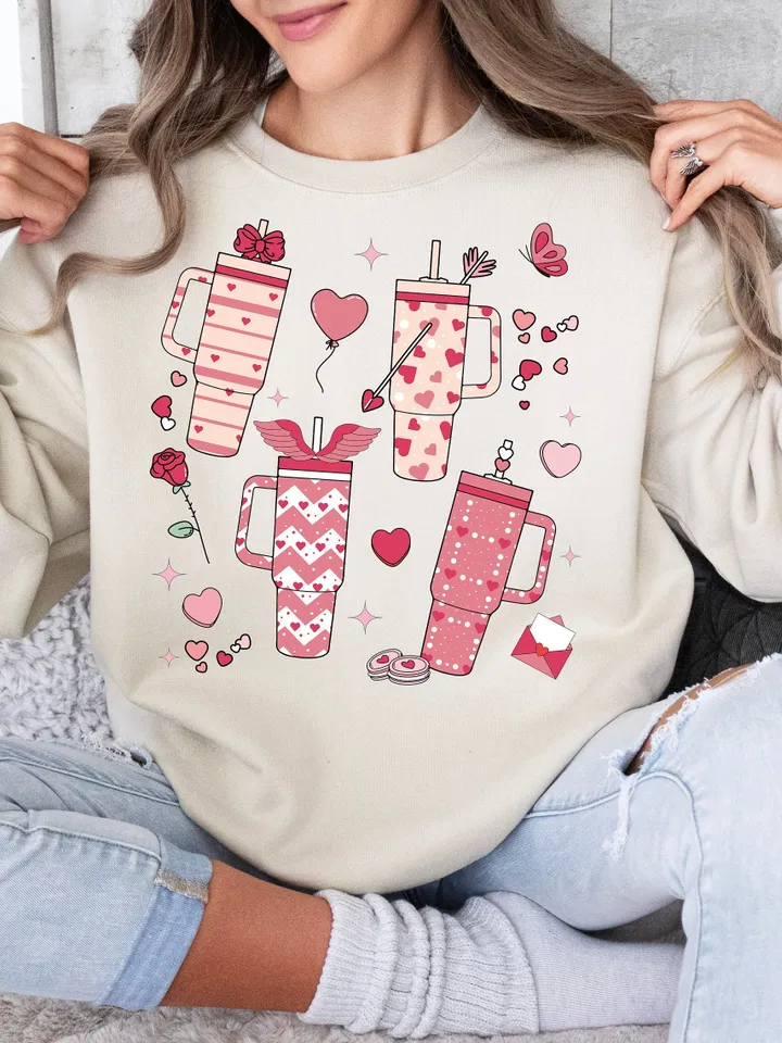 Retro Obsessive Cup Disorder Valentine's Day Png, Valentines Candy Heart Tumbler Inspired PNG, Retro Valentines PNG Sublimation Design Love