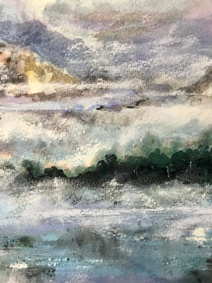 Grand Teton and Yellowstone national USA parks,landscape original watercolor painting,semi-abstract,nature painting,holiday memory gifts