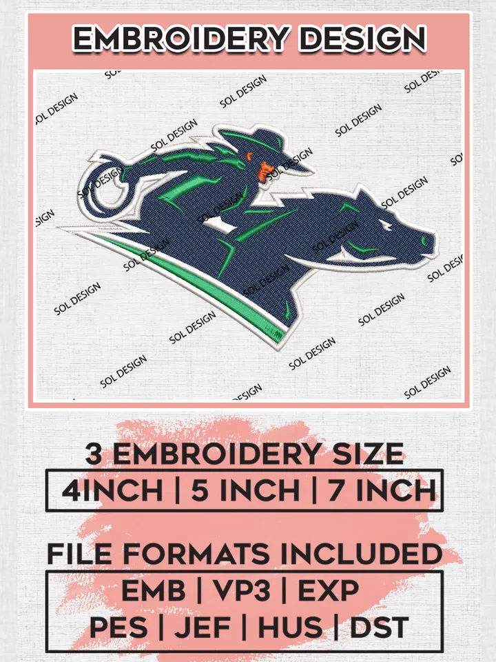 NCAA UT Rio Grande Valley Vaqueros Team Mascot Logo Embroidery Design Files, NCAA UT Rio Grande Valley Vaqueros Machine Embroidery, NCAA Teams, Game Day, 3 sizes, NCAA Machine embroidery designs, Digital Download