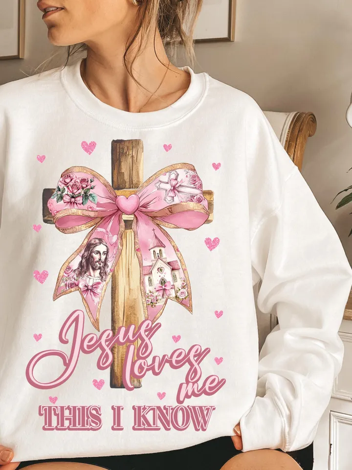 Jesus loves me this I know Png, Valentine Png, Valentine Heart Png, Christian Cross Png, Bible verse Png, Love like Jesus png, Brushstroke