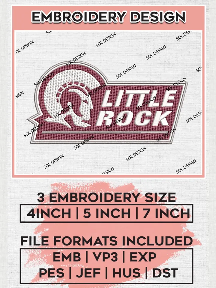 Little Rock Trojans Logo Machine Embroidery Design, NCAA Little Rock Trojans Embroidery Design Design files, NCAA Embroidery Designs, NCAA Machine Embroidery Designs, Digital Download